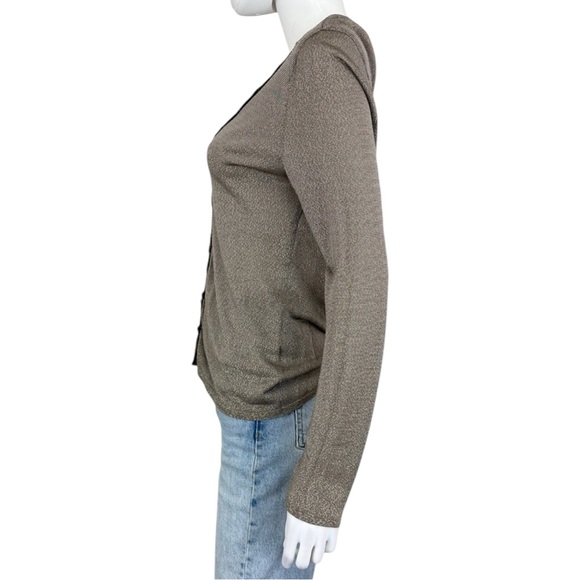 ESCADA Lightweight Brown Shimmer Sweater Cardigan Size 40 B0455 - Picture 4 of 10